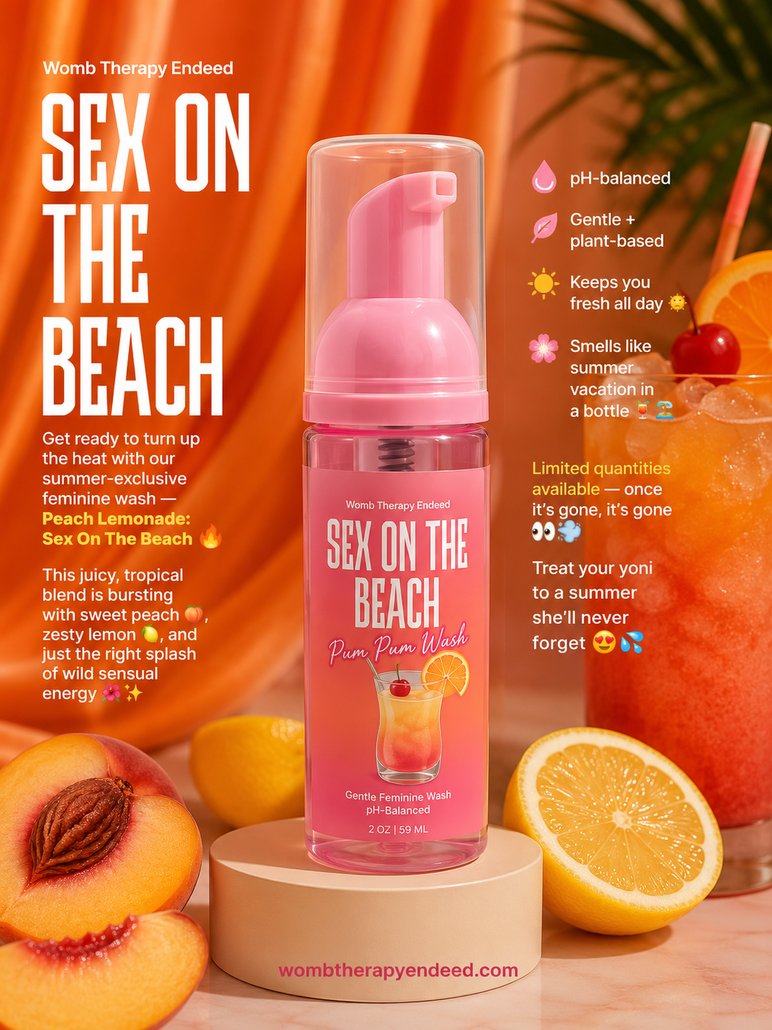 🍑🍋 Sex On The Beach – Limited Edition Feminine Wash 🌊